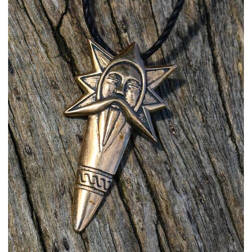 PERUN PENDANT - Slavic Thunder God - Bronze