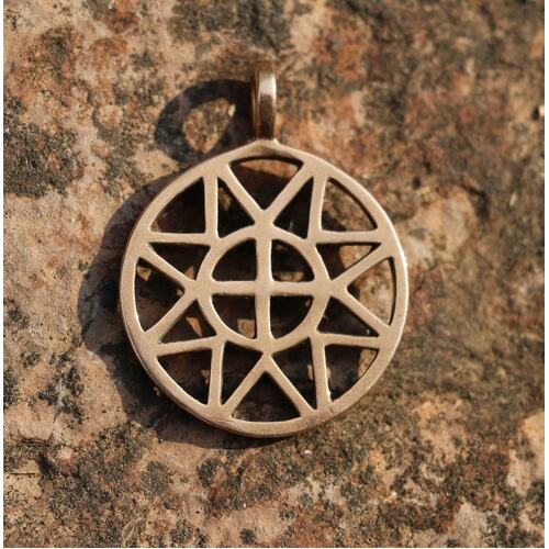 SUN AND CROSS PENDANT - Small - Bronze