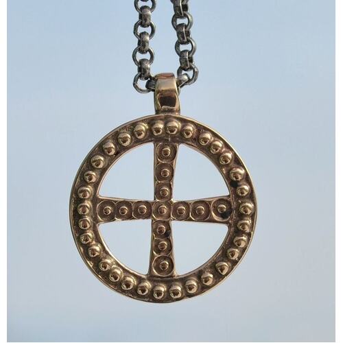 SLAVIC SOLAR CROSS PENDANT - Empire of Great Moravia - Bronze