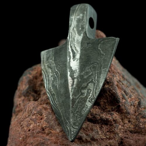 GAE BULG PENDANT - Miniature Spear Head - Damascus Steel